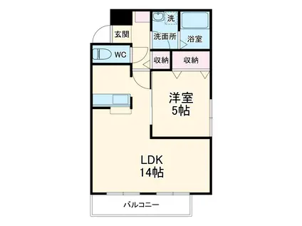 GRANDFORET(1LDK/2階)の間取り写真