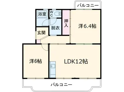 ハイフォレスト(2LDK/4階)の間取り写真