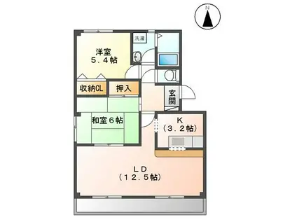 アメニティハウス青山(2LDK/2階)の間取り写真