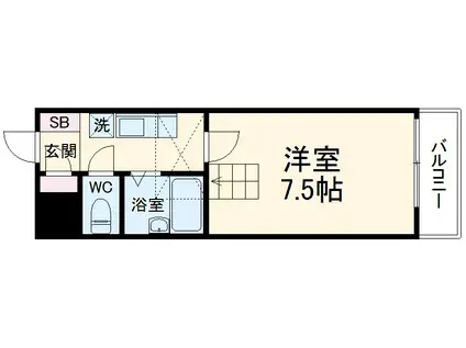 メゾンMASAKI(1K/4階)の間取り写真