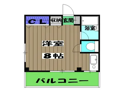 第2川島ハイツ(1K/3階)の間取り写真