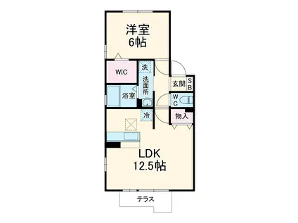 セジュール菊園(1LDK/2階)の間取り写真