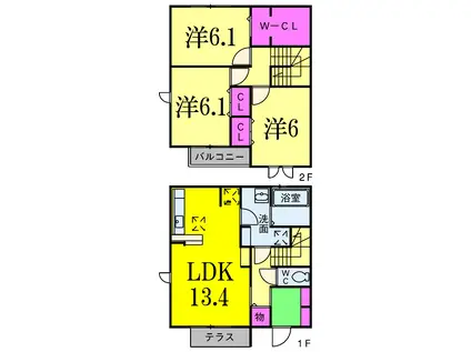 グリーンプラザ　ナツキ(3LDK)の間取り写真