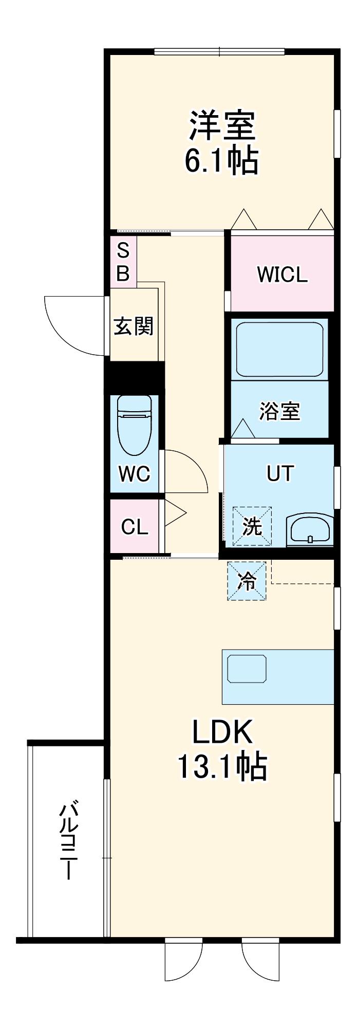 ベリアスアルタ(1LDK/3階)の間取り写真