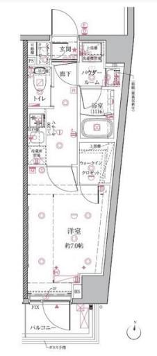 クレイシアIDZ芦花公園(1K/4階)の間取り写真