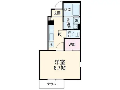 レ・スリジエⅡ(1K/1階)の間取り写真