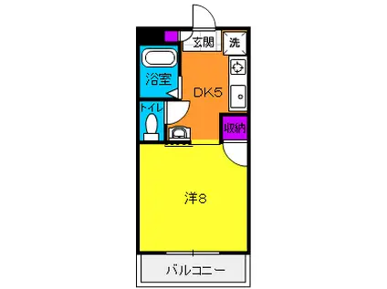 メルヴェーユB(1DK/2階)の間取り写真