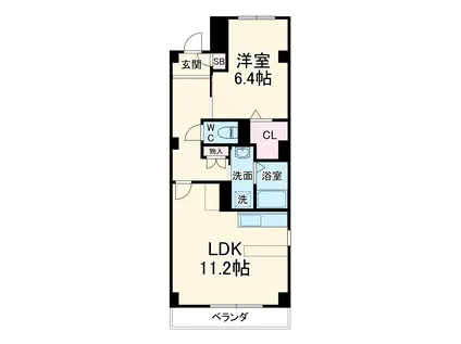 グラン シエル(1LDK/1階)の間取り写真