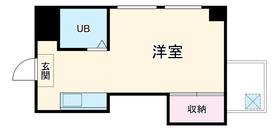 天野ビル(ワンルーム/3階)の間取り写真