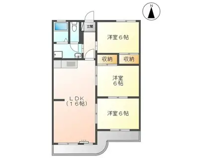 エスポワール南ヶ丘(3LDK/1階)の間取り写真