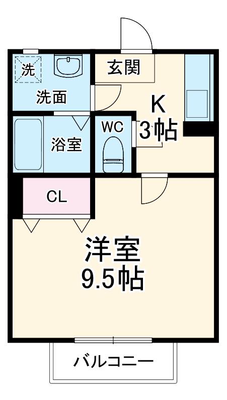 BEAUTIFUL LIFE(1K/2階)の間取り写真