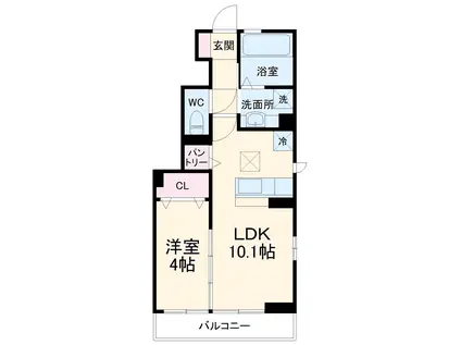 ロータスハイム(1LDK/1階)の間取り写真
