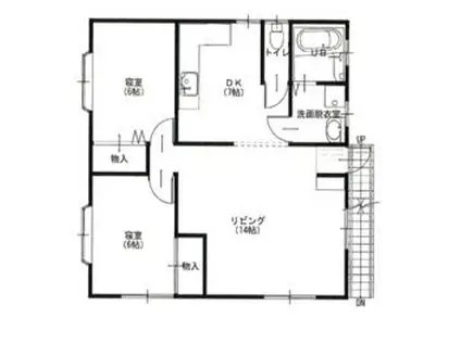 三郷2階(2LDK/2階)の間取り写真