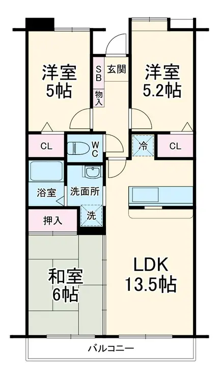 プリムヴェール新所沢 3階階 間取り