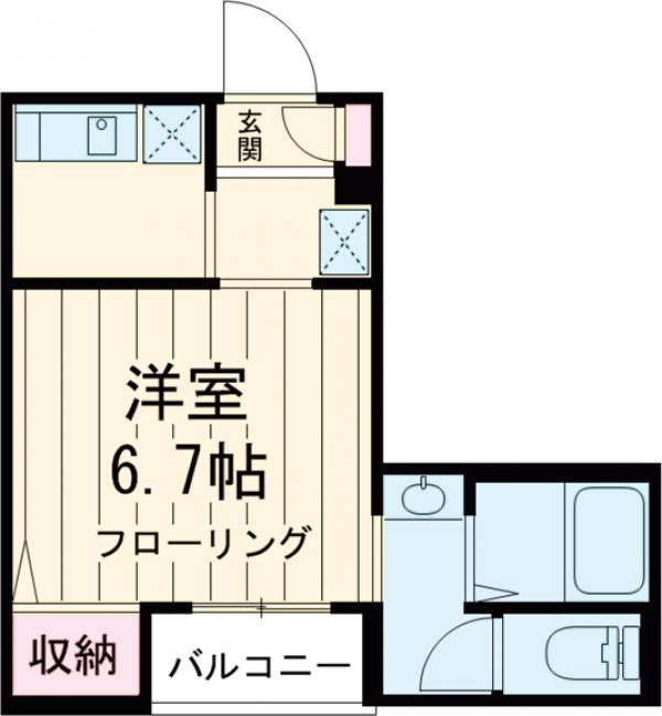 グランルミエール(1K/2階)の間取り写真