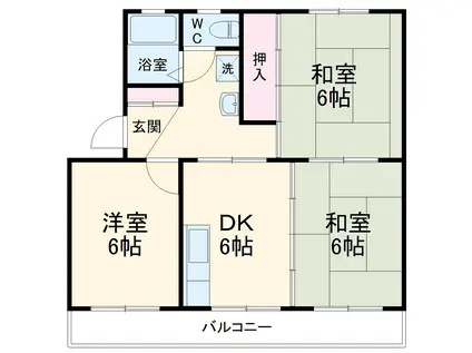 グランドール太田A(3DK/1階)の間取り写真
