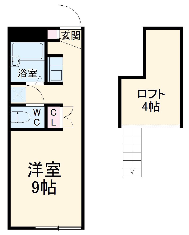 ロイヤルビレッジNAMIKI(1K/2階)の間取り写真