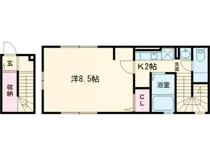 彩-AJA(1K/2階)の間取り写真