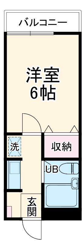 シャルマン中山(1K/1階)の間取り写真