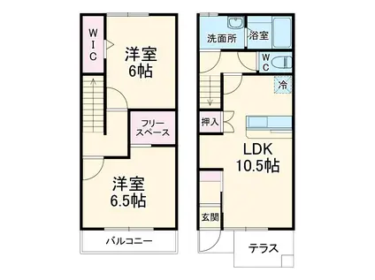 MAISONETTEPARK美園A棟(2LDK/1階)の間取り写真