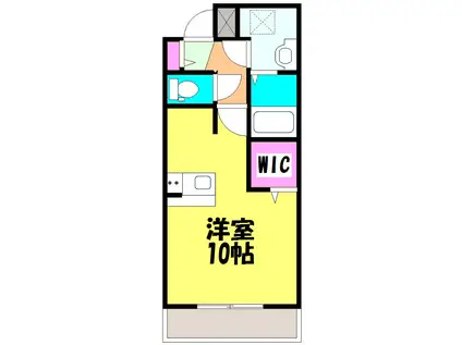 ツリーデン松戸2(ワンルーム/4階)の間取り写真