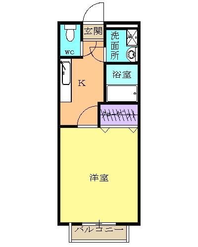 第5カネイ八帖北町アパート(1K/1階)の間取り写真