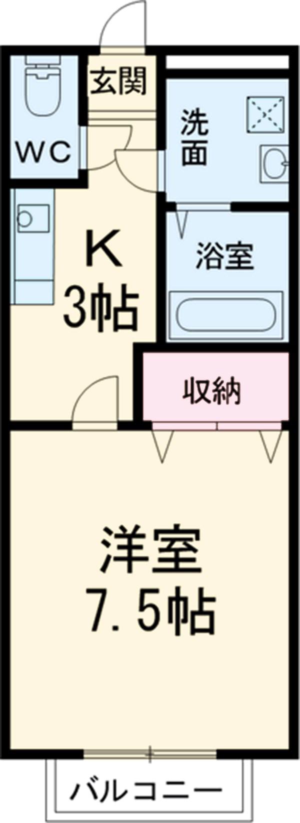 第5カネイ八帖北町アパート(1K/1階)の間取り写真