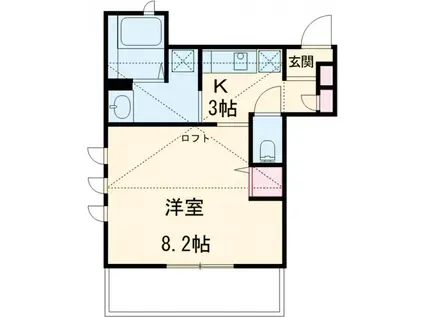 カサート富士見ヶ丘(1K/2階)の間取り写真
