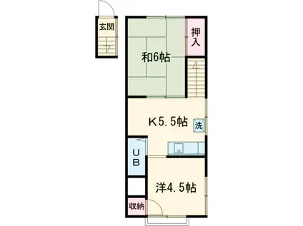 小門コーポ(2K/2階)の間取り写真