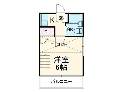 ラフィネ保呂町(1K/2階)の間取り写真