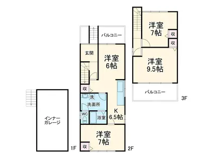 名古屋市桜通線 神沢駅 徒歩17分 3階建 築55年(4DK)の間取り写真