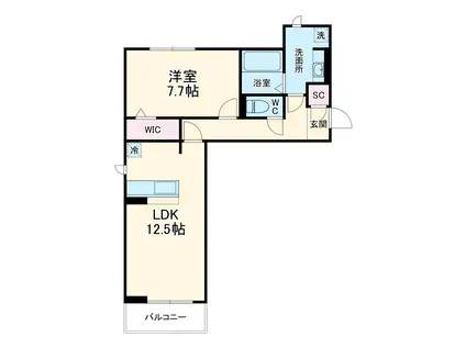 アクシス(1LDK/3階)の間取り写真