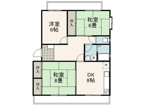 サンシャイン袖師(3DK/1階)の間取り写真