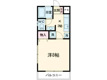 サンハイムミヤタA(1K/2階)の間取り写真