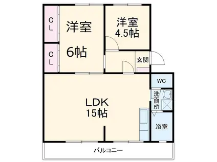 グリーンハイツ(2LDK/1階)の間取り写真
