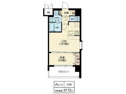 スプランディッド梅田北(1LDK/9階)の間取り写真