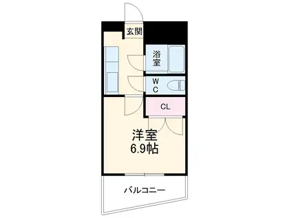 ベルコモンズ八幡山(1K/3階)の間取り写真