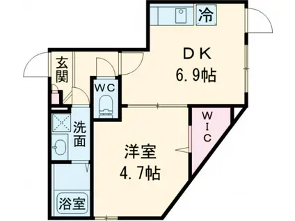 ソフィーナ金町(1DK/1階)の間取り写真