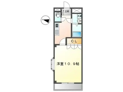 KS南山(1K/2階)の間取り写真