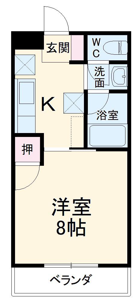 サングレイス(1K/2階)の間取り写真