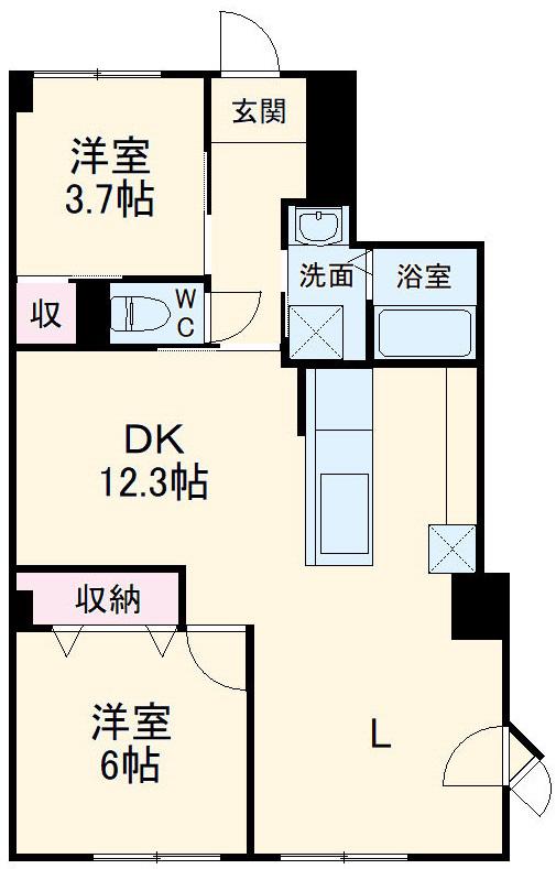 ユニーブル第10植田(2LDK/1階)の間取り写真