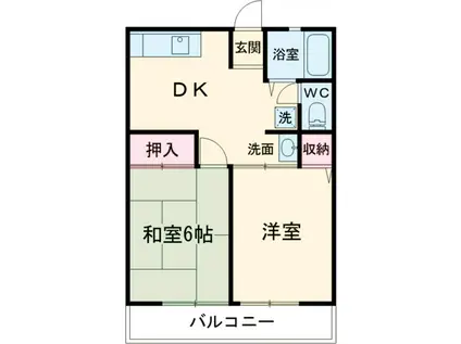 ハーモネート寺井(2DK/1階)の間取り写真