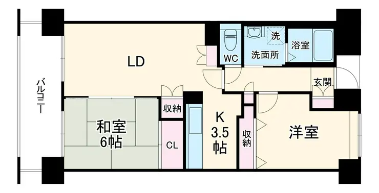 コーポレート稲毛海岸 10階階 間取り