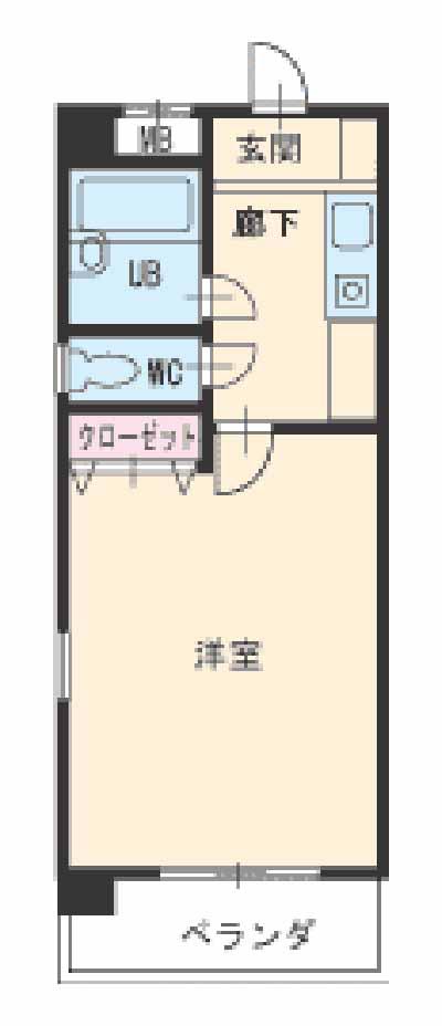 ROBIN Ⅰ(1K/3階)の間取り写真