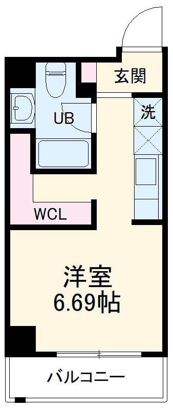 ART APARTMENT IN OOTAKA-NO-MOR(ワンルーム/6階)の間取り写真