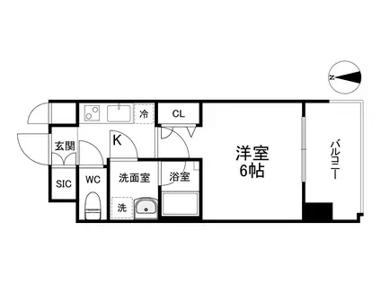 レオンコンフォート都島Ⅱ(1K/10階)の間取り写真