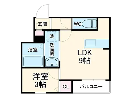 LE COCON岐阜Ⅰ(1LDK/3階)の間取り写真