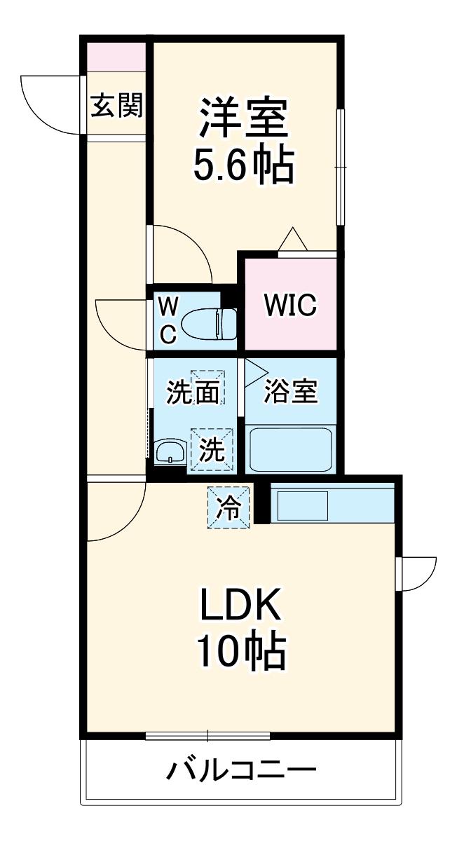 ドルフ安藤橋5(1LDK/3階)の間取り写真