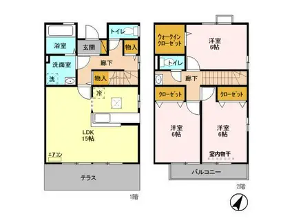 リビングタウン南花島Ａ(3LDK)の間取り写真