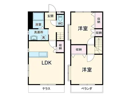 グリーンシティ竜美Ｍ(2LDK)の間取り写真